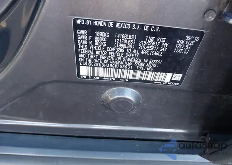 2016 Honda Hr-V Lx from USA, damaged, VIN 3CZRU6H39GM753931